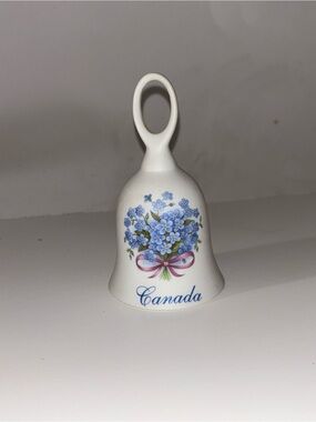 Canada Porcelain Bell with Blue Floral Bouquet